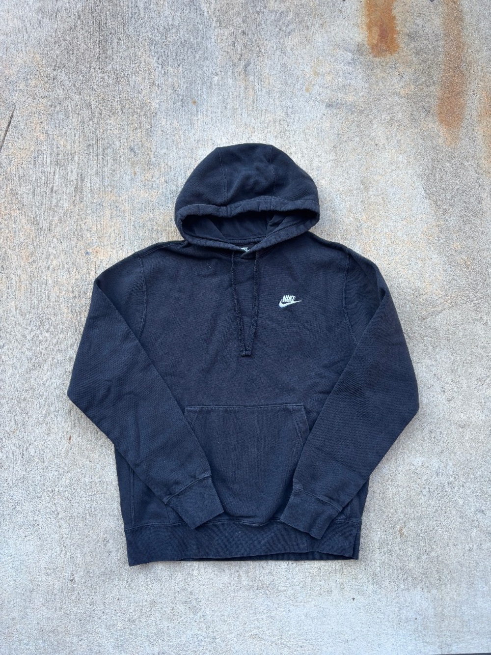 Mens Black Nike Fleece Pullover Embroidered Hoodie Medium